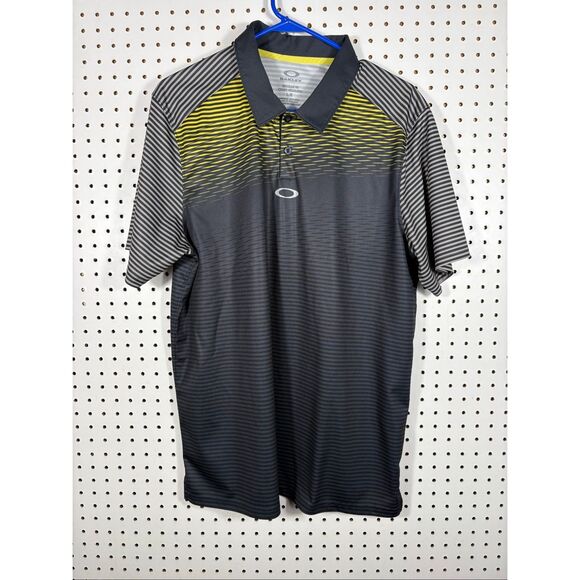 Oakley hydrolix striped polo shirt size L - Picture 1 of 6